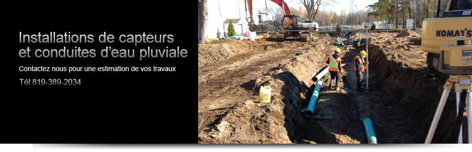 Installation de conduites d'eau pluviale