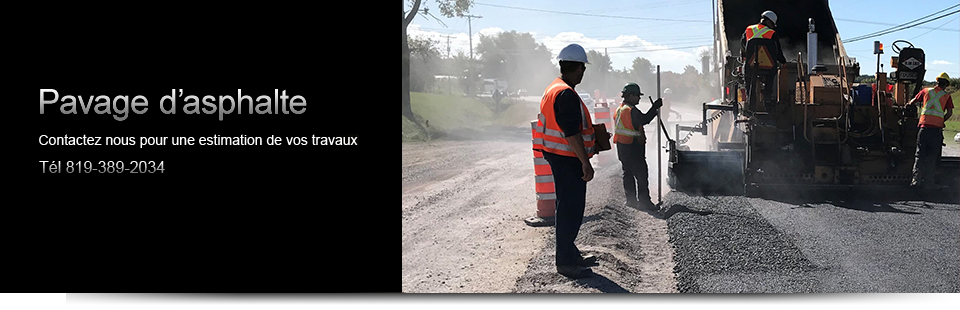 Travaux de pavage d'asphalte à Victoriaville